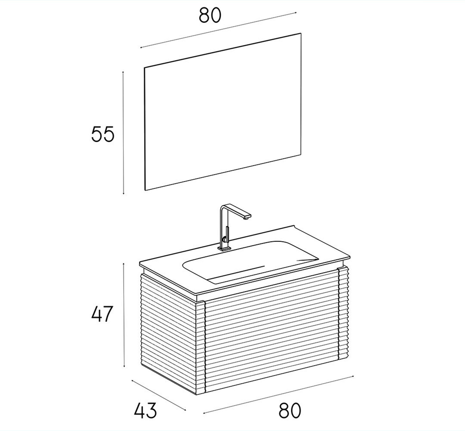 PVC vanity cabinet model D-8008