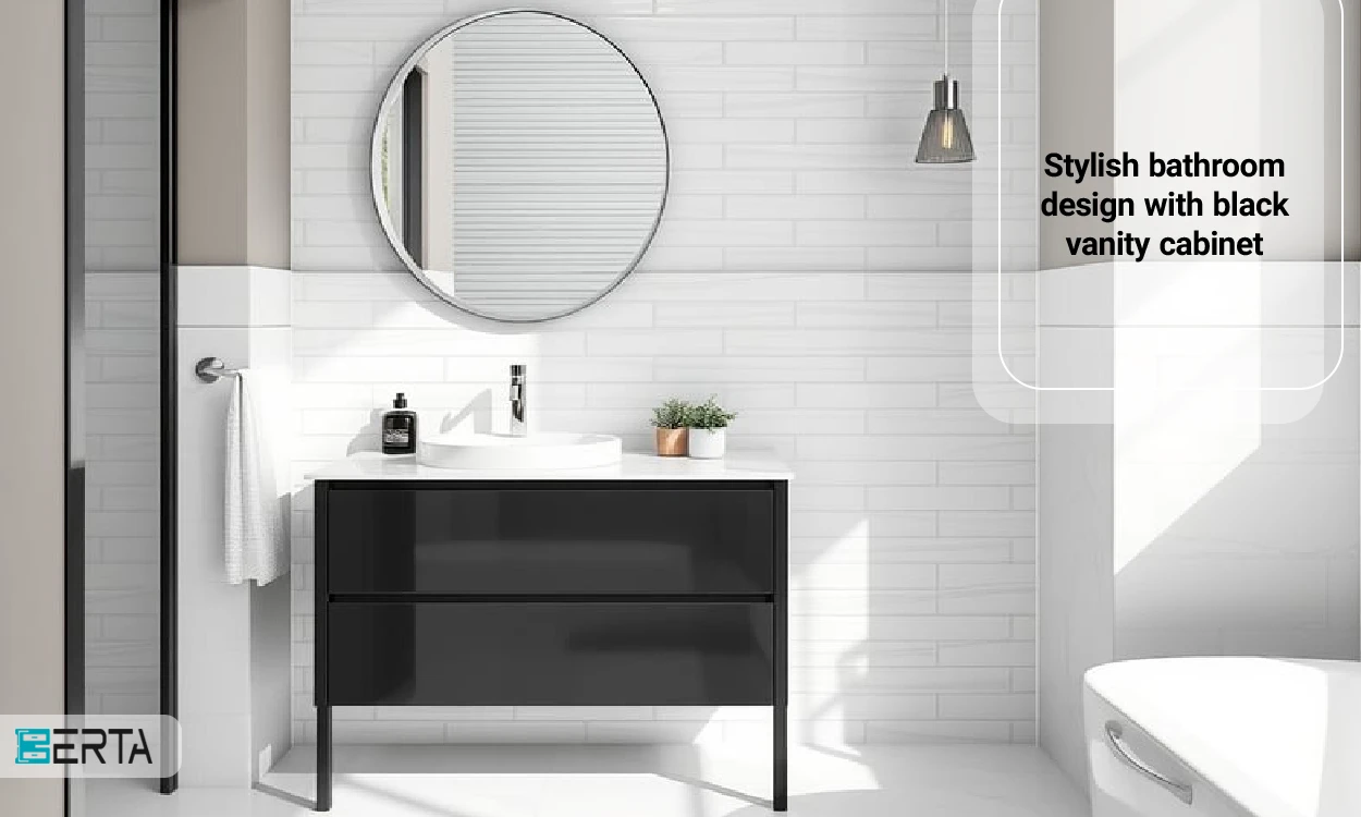 Creating a stylish bathroom with a black vanity cabinet