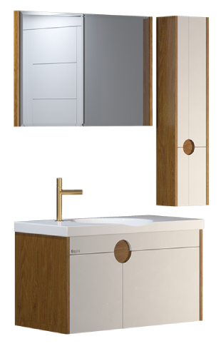 Wood and PVC vanity cabinet model D-8009