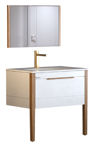 Wood and PVC vanity cabinet model L-07